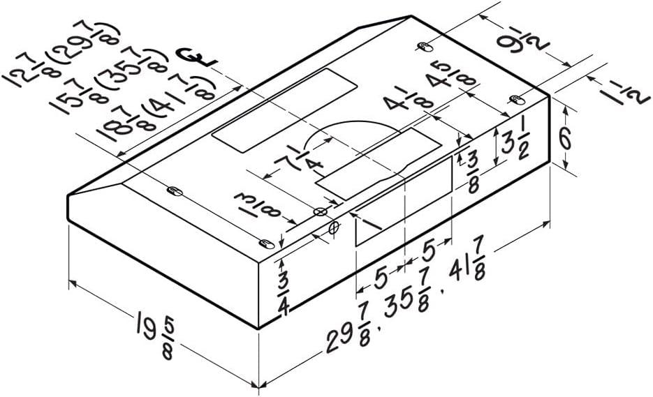 imageBroanNuTone BCDF130SS Glacier Convertible Range Hood Light Exhaust Fan for Under Cabinet Stainless Steel 375 Max Blower CFM 30InchBlack Stainless Steel