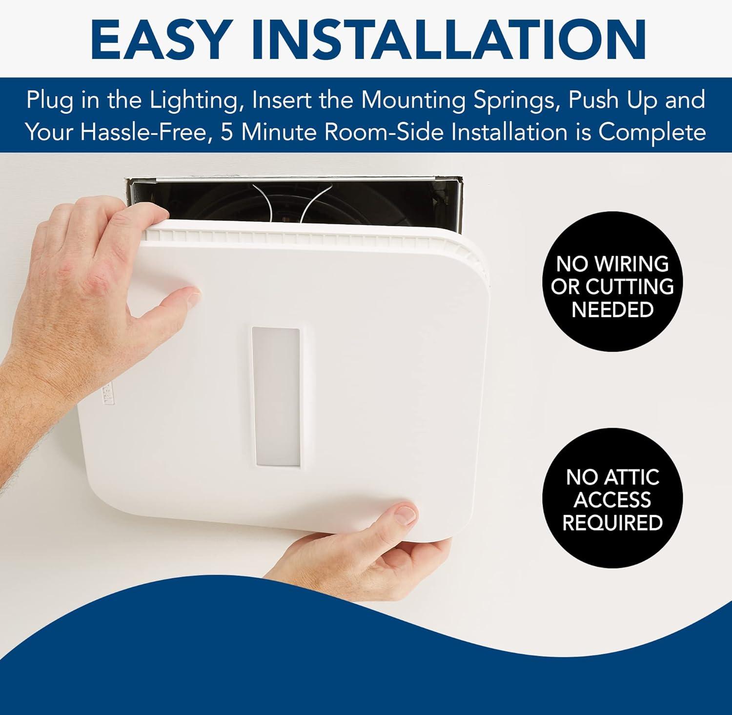 imageBroanNuTone FG1000VVS SurfaceShield Antibacterial LED Replacement Upgrade Grille Cover with Vyv Technology 1225x1225 White Grille cover only fan not includedLight