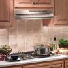 imageBroanNuTone 413023 Ductless Range Hood Insert with Light Exhaust Fan for Under Cabinet 30Inch BlackStainless Steel