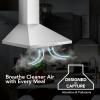 imageBroanNuTone BWP1364SS Pyramidal Range LED Lighting Convertiable WallMount Kitchen Chimney Vent Hood 36Inch Stainless Steel30Inch