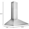 imageBroanNuTone BWP1364SS Pyramidal Range LED Lighting Convertiable WallMount Kitchen Chimney Vent Hood 36Inch Stainless Steel36Inch