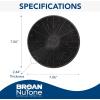 imageBroanNuTone FILTERBWPTS Charcoal Filter for BWP BWS and BWT Series Range Hoods Carbon Air Filter Charcoal Air Filter for Kitchen Set of 2