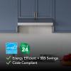 imageBroanNuTone GLA1303WW 30Inch Under Cabinet Range Hood Energy Star 350 Max Blower CFM WhiteStainless Steel