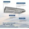 imageBroanNuTone GLA1303WW 30Inch Under Cabinet Range Hood Energy Star 350 Max Blower CFM WhiteStainless Steel
