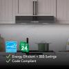 imageBroanNuTone GLA2303BLS 30Inch Under Cabinet Range Hood Energy Star 350 Max Blower CFM Black Stainless Steel StainlessBlack Stainless
