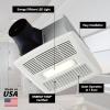 imageBroanNutone AE80BL InVent Series SingleSpeed Fan with LED Light Ceiling RoomSide Installation Bathroom Exhaust Fan ENERGY STAR Certified 07 Sones  White  80 CFM 07 Sones110 CFM 10 Sones