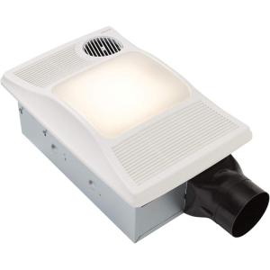 imageBroan 100HL Bathroom Fan 100 CFM for 4quot Ducts w100W Max Incandescent Light Not Included ampamp Heater  White