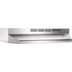 imageBroanNuTone 413023 Ductless Range Hood Insert with Light Exhaust Fan for Under Cabinet 30Inch BlackStainless Steel