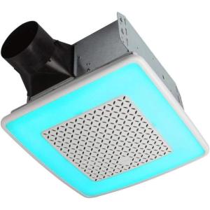 imageBroanNuTone ChromaComfort Bathroom Exhaust Fan with Bluetooth Speaker Powerful 110CFM15 Sones 24color LED Light SPK110RGBL Wall SwitchChroma