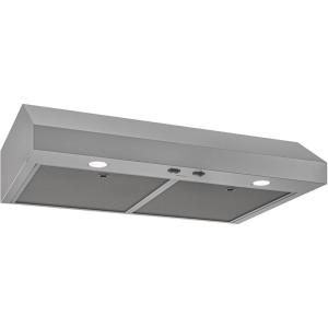 imageBroanNuTone GLA1303WW 30Inch Under Cabinet Range Hood Energy Star 350 Max Blower CFM WhiteStainless Steel