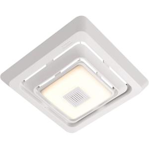 imageBroanNuTone NuTone FG800SPKS Bluetooth Speaker Bathroom Exhaust Grille Cover with LED Light Bath Fan White