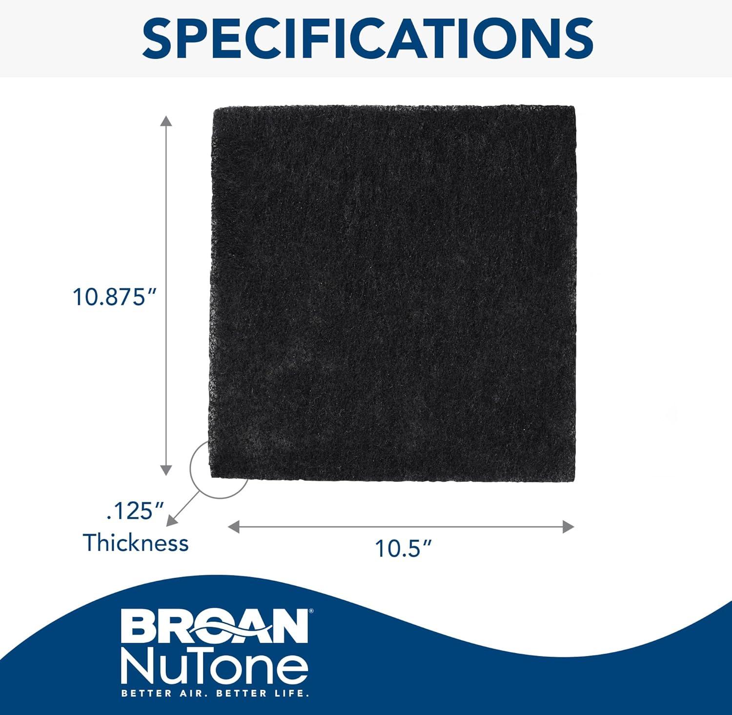 imageBroanNuTone HPFX1 Charcoal Filter for BXT1 Series Range Hoods Carbon Air Filter Charcoal Air Filter for Kitchen 10875quotx105quotx0125quot
