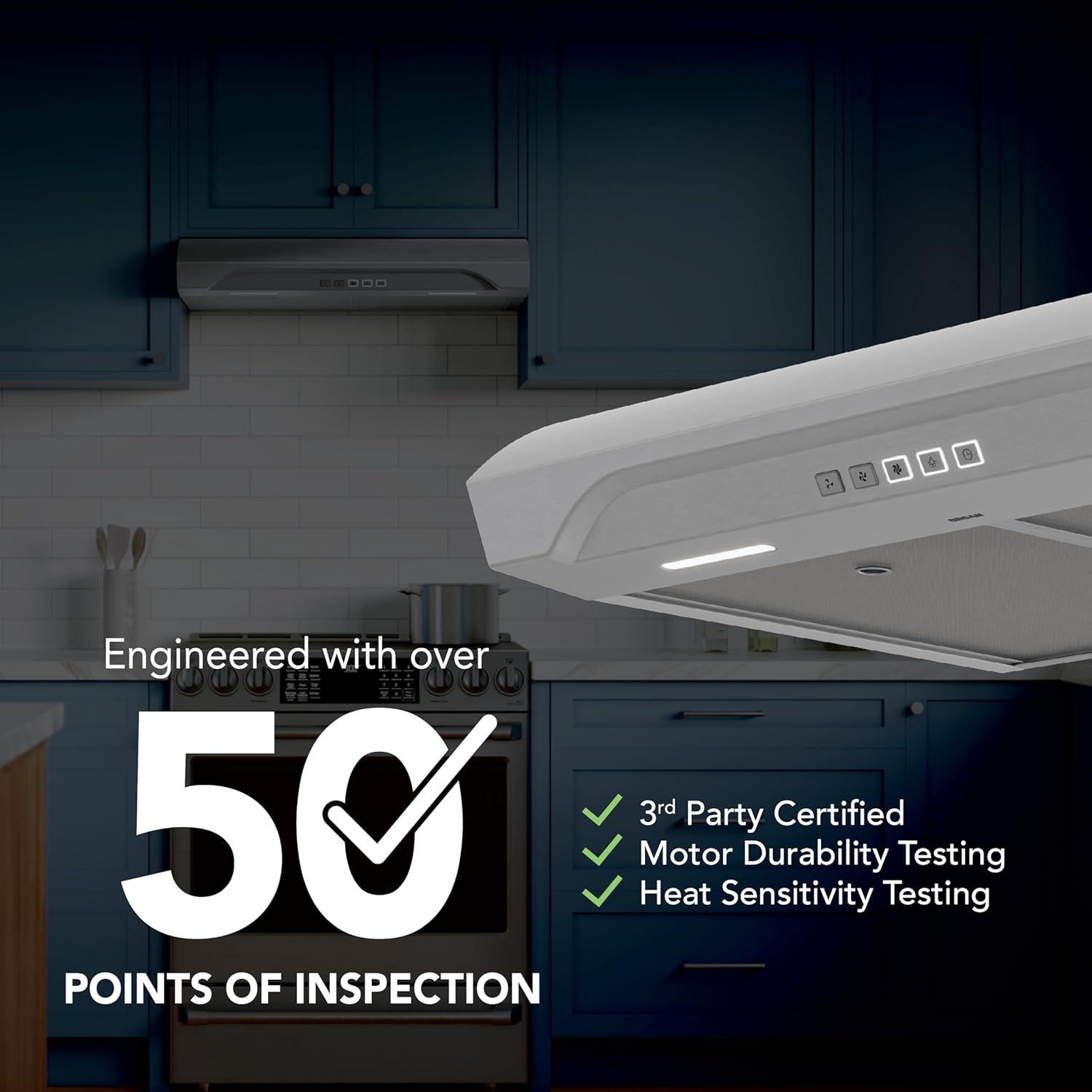 imageAlta 30Inch 350 MAX Blower CFM 15 Sones Stainless Steel Range Hood