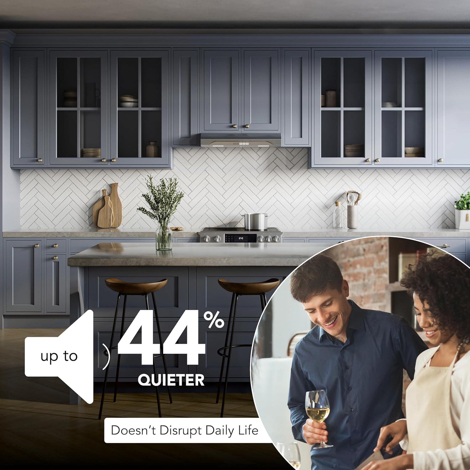 imageAlta 30Inch 350 MAX Blower CFM 15 Sones Stainless Steel Range Hood