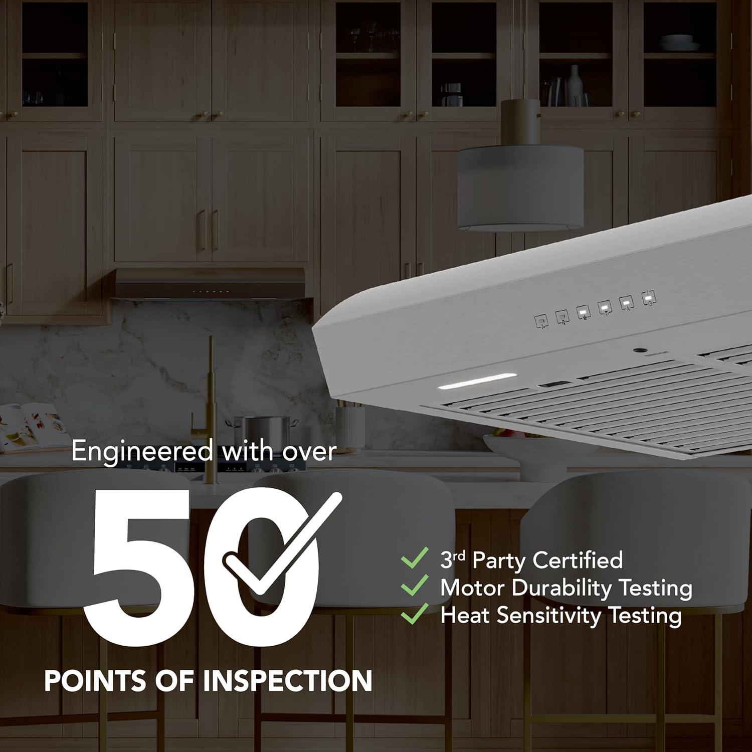 imageBroanNuTone MTR3304SS Mantra 30Inch 490 MAX Blower CFM 10 Sones Stainless Steel Range Hood Undercabinet