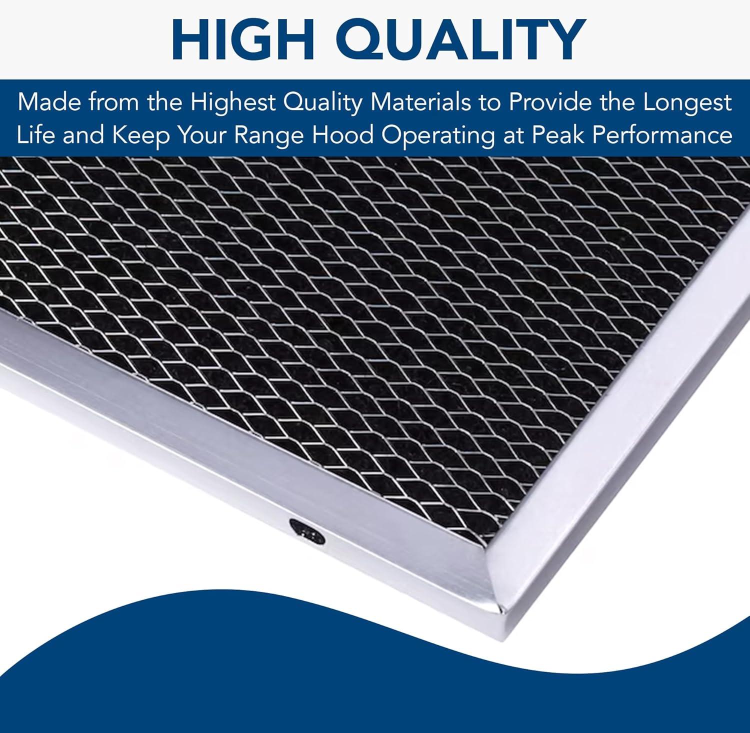 imageBroanNuTone HPF1 Replacement Charcoal Filter XA for Ductless Range Hoods Carbon Air Filter Charcoal Air Filter for Kitchen Pack of 4