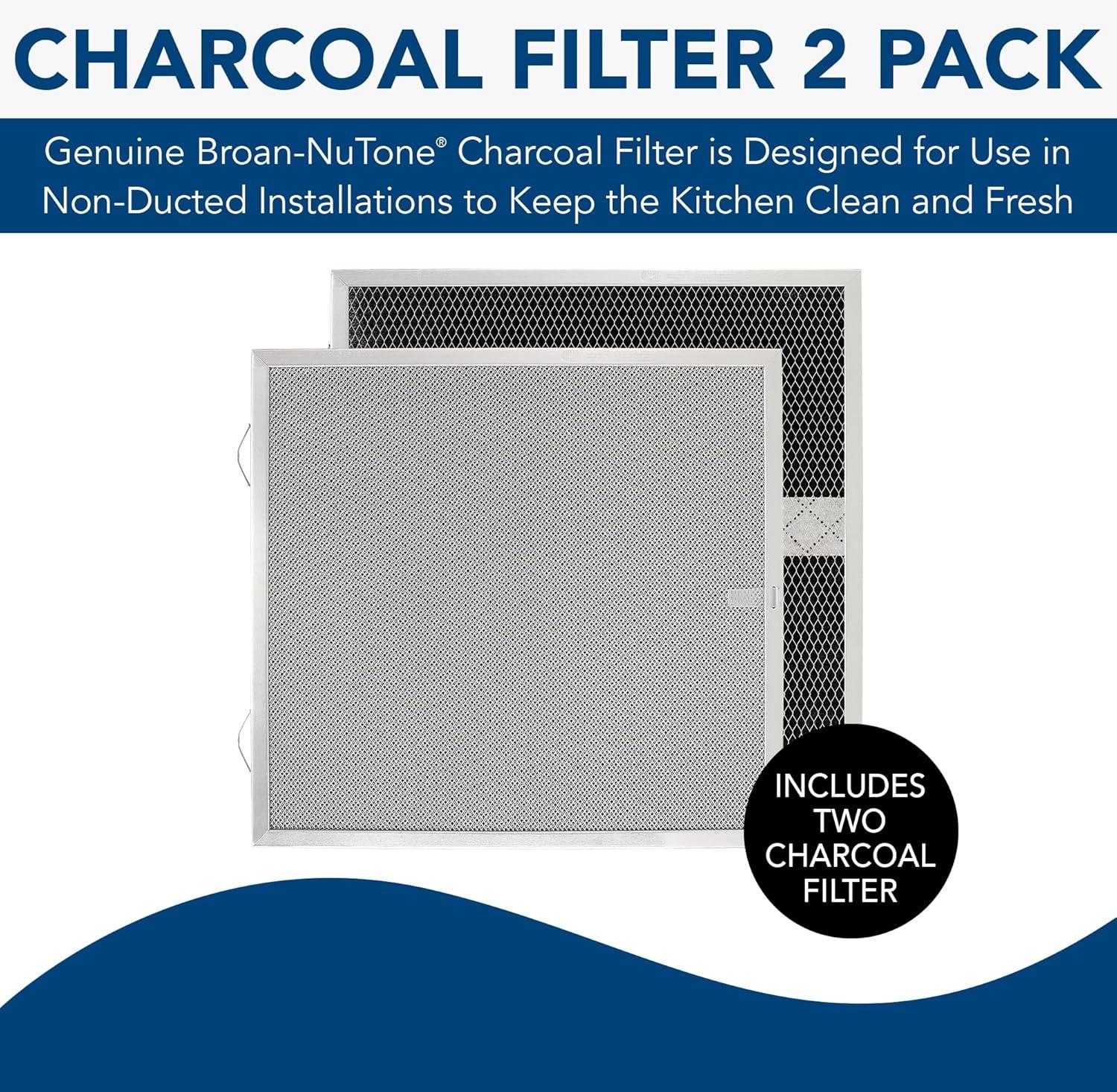 imageBroanNuTone HPF1 Replacement Charcoal Filter XA for Ductless Range Hoods Carbon Air Filter Charcoal Air Filter for Kitchen Pack of 4