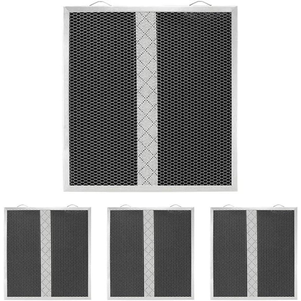 imageBroanNuTone HPF1 Replacement Charcoal Filter XA for Ductless Range Hoods Carbon Air Filter Charcoal Air Filter for Kitchen Pack of 4