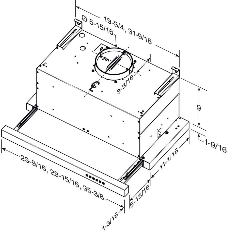 imageBroan Elite 36inch Slideout Range Hood 400 Max Blower CFM Stainless Steel