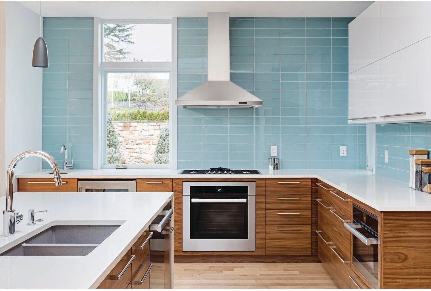 imageBroanNuTone 30inch WallMount Convertible ChimneyStyle Pyramidal Range Hood with 3Speed Exhaust Fan and Light 460 Max Blower CFM Black Stainless SteelStainless Steel