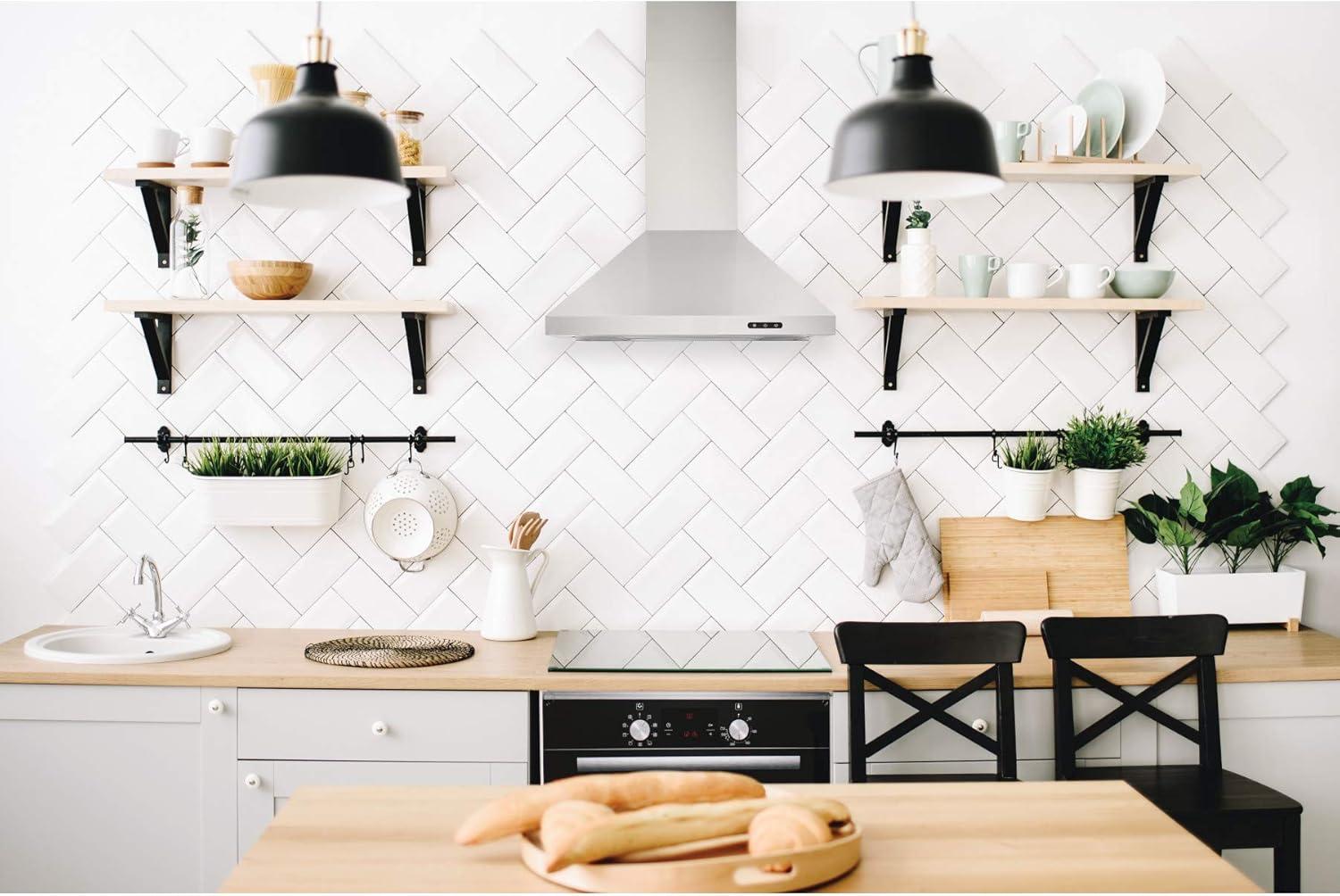 imageBroanNuTone 30inch WallMount Convertible ChimneyStyle Pyramidal Range Hood with 3Speed Exhaust Fan and Light 460 Max Blower CFM Black Stainless SteelStainless Steel