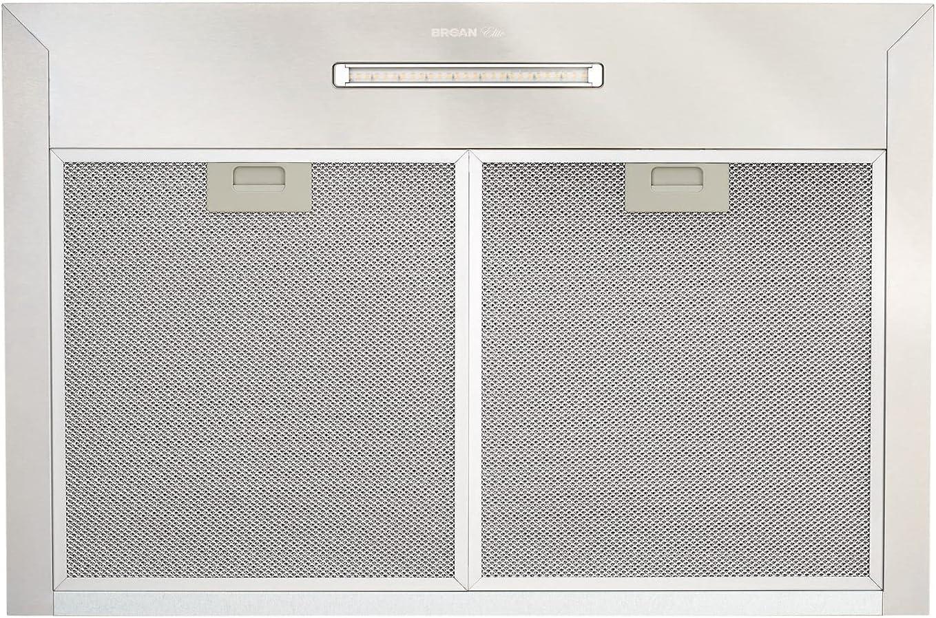 imageBroanNuTone 30inch WallMount Convertible ChimneyStyle Range Hood with 3Speed Exhaust Fan and Light 460 Max Blower CFM Stainless Steel