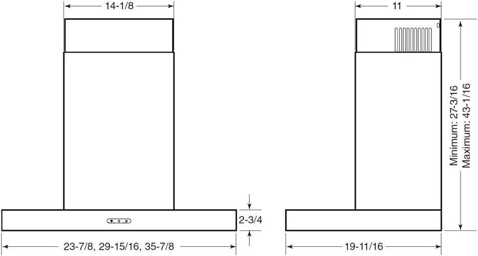 imageBroanNuTone 30inch WallMount Convertible ChimneyStyle Range Hood with 3Speed Exhaust Fan and Light 460 Max Blower CFM Stainless Steel