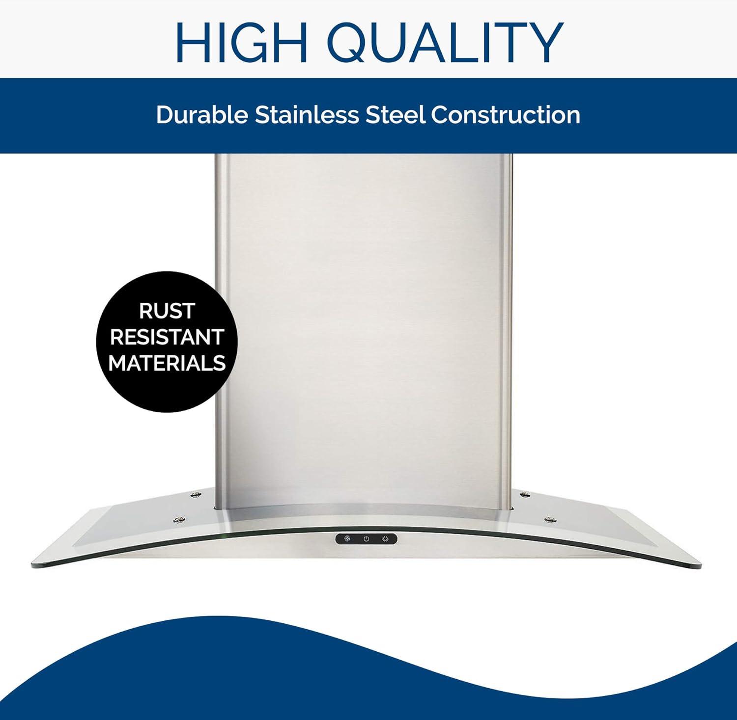 imageBroanNuTone 30inch WallMount Convertible ChimneyStyle Range Hood with 3Speed Exhaust Fan and Light 460 Max Blower CFM Stainless SteelStainless Steel