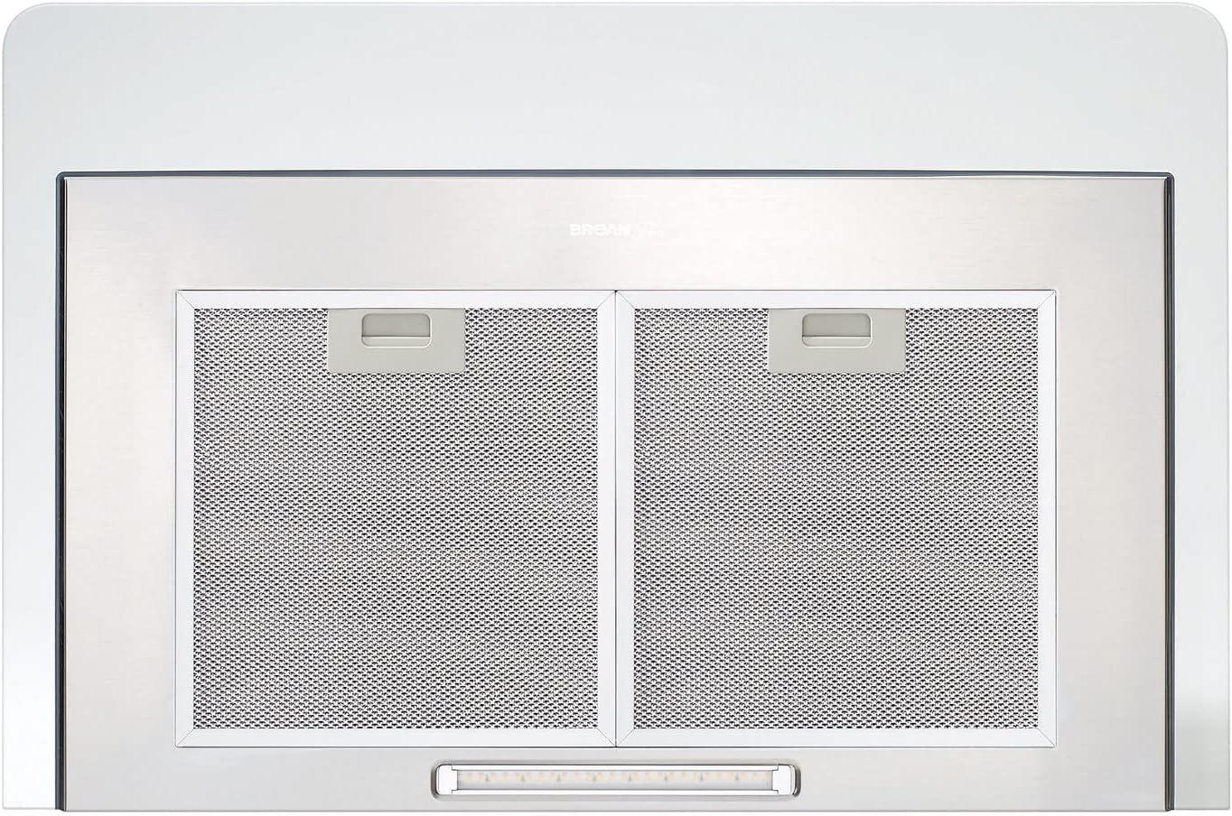 imageBroanNuTone 30inch WallMount Convertible ChimneyStyle Range Hood with 3Speed Exhaust Fan and Light 460 Max Blower CFM Stainless SteelStainless Steel