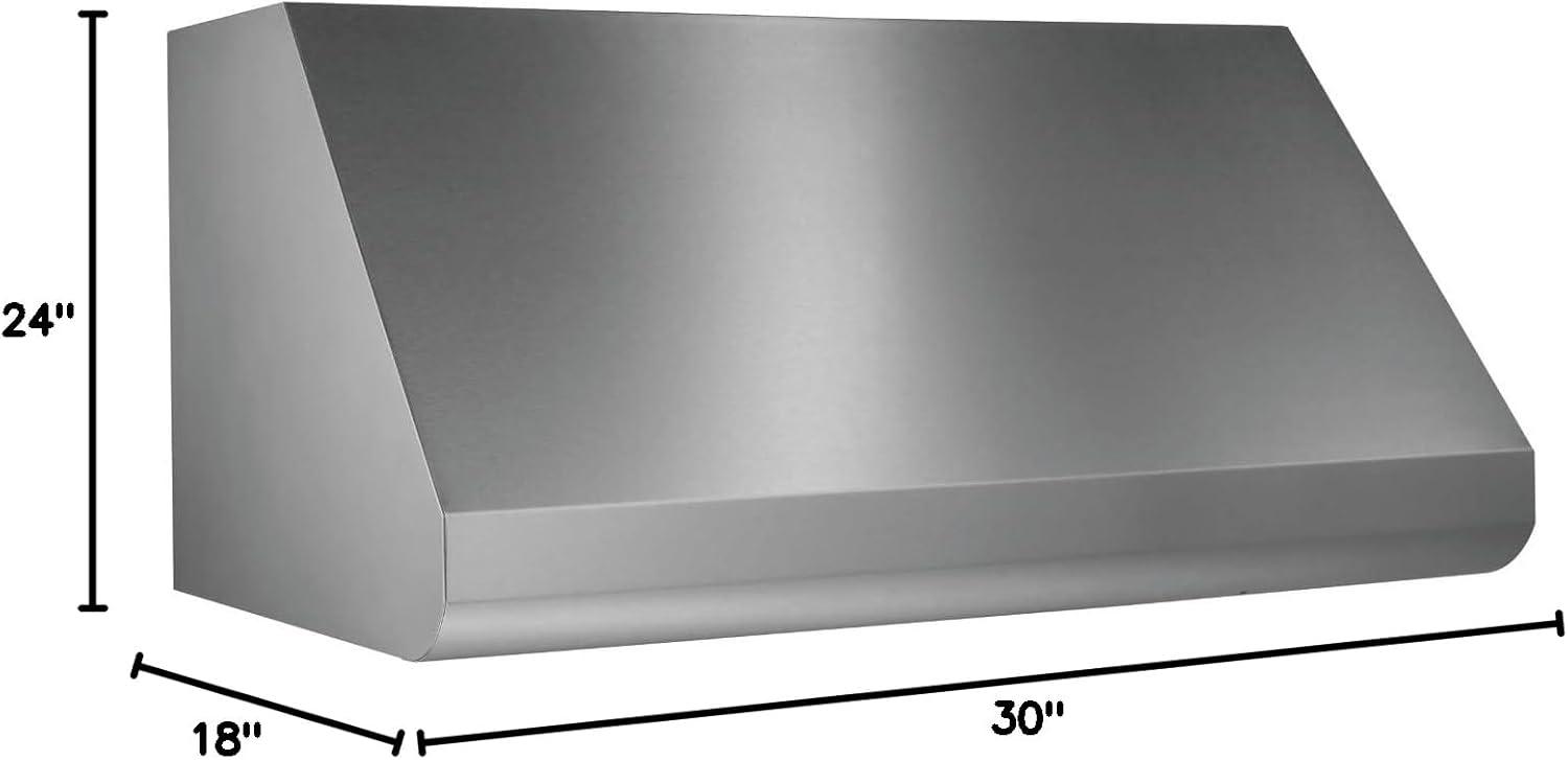 imageBroanNuTone 30inch WallMount Convertible Internal Blower Range Hood with 4Speed Exhaust Fan and Light 650 Max Blower CFM Stainless Steel