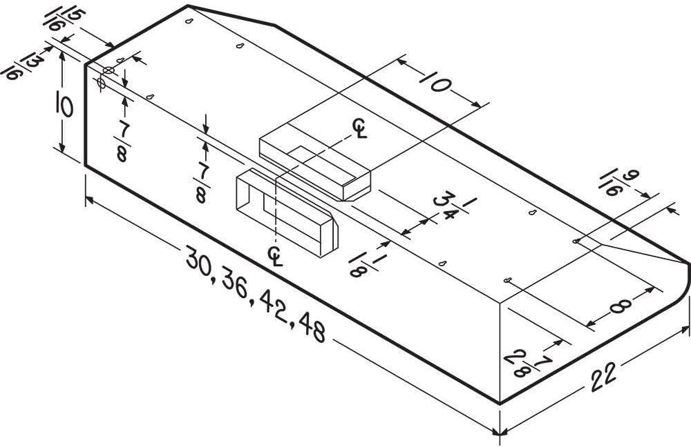 imageBroanNuTone 42inch UnderCabinet Internal Blower Range Hood with 4Speed Exhaust Fan and Light30Inch