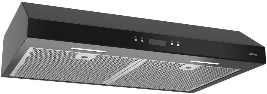 imageBroanNuTone BCDJ130WH Glacier 30inch UnderCabinet 4Way Convertible Range Hood with 3Speed Exhaust Fan and Light WhiteBlack