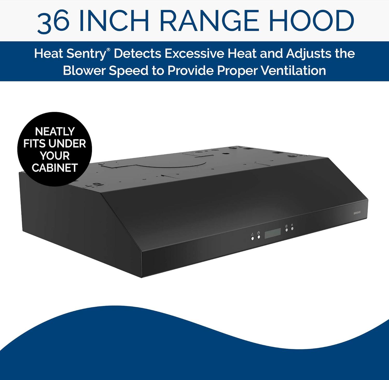 imageBroanNuTone BCDJ130WH Glacier 30inch UnderCabinet 4Way Convertible Range Hood with 3Speed Exhaust Fan and Light WhiteBlack