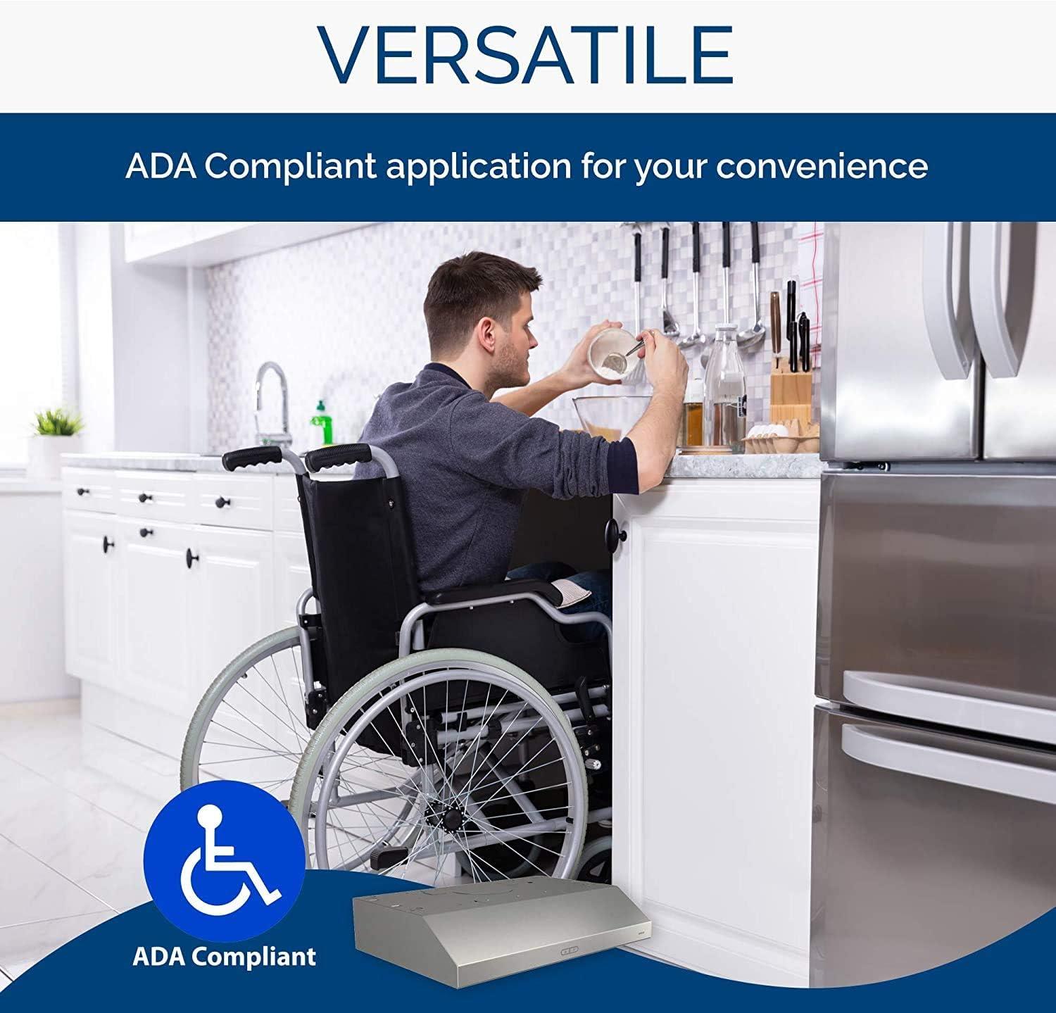 imageBroanNuTone BCDJ130WH Glacier 30inch UnderCabinet 4Way Convertible Range Hood with 3Speed Exhaust Fan and Light WhiteBlack