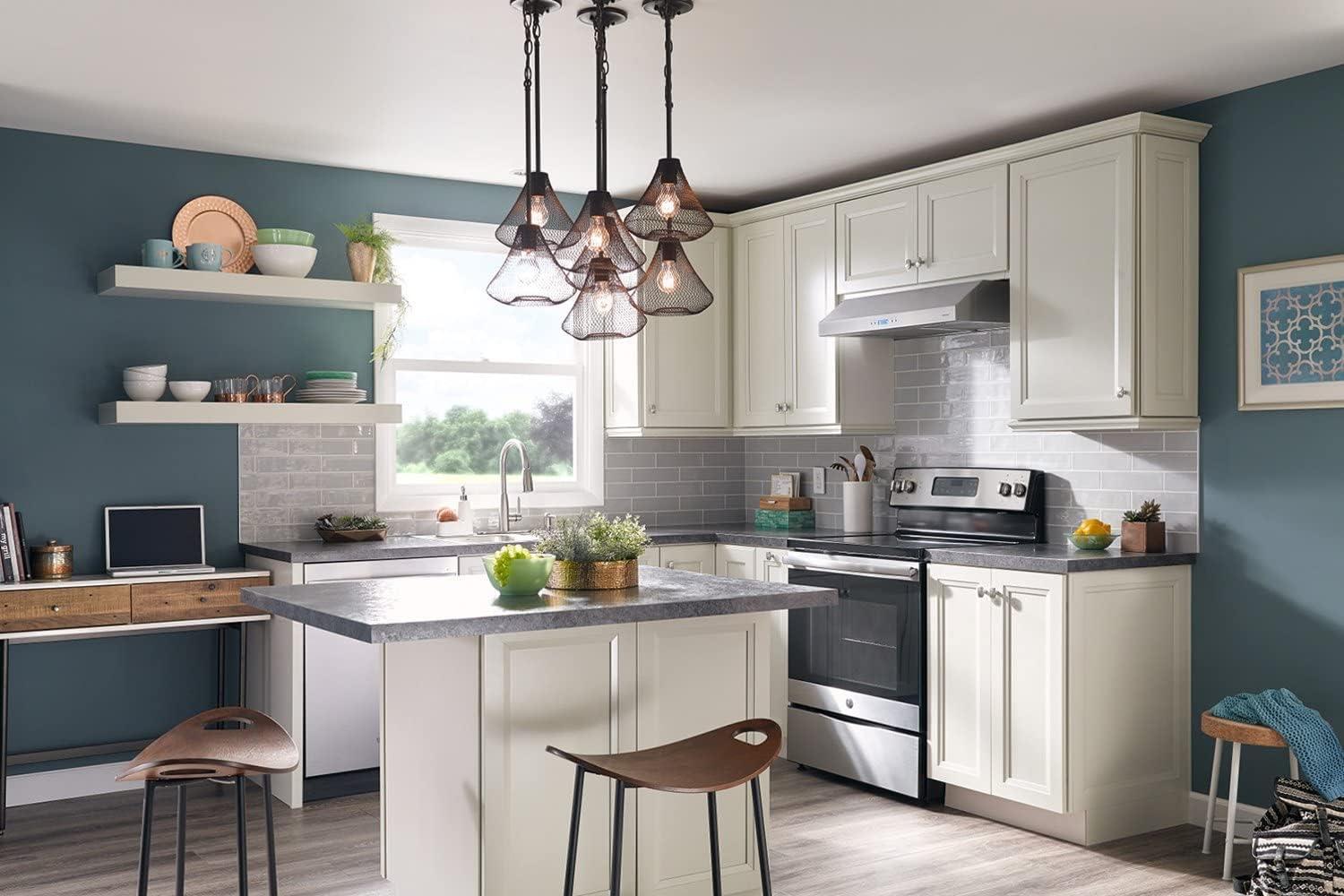 imageBroanNuTone BCDJ130WH Glacier 30inch UnderCabinet 4Way Convertible Range Hood with 3Speed Exhaust Fan and Light WhiteStainless Steel