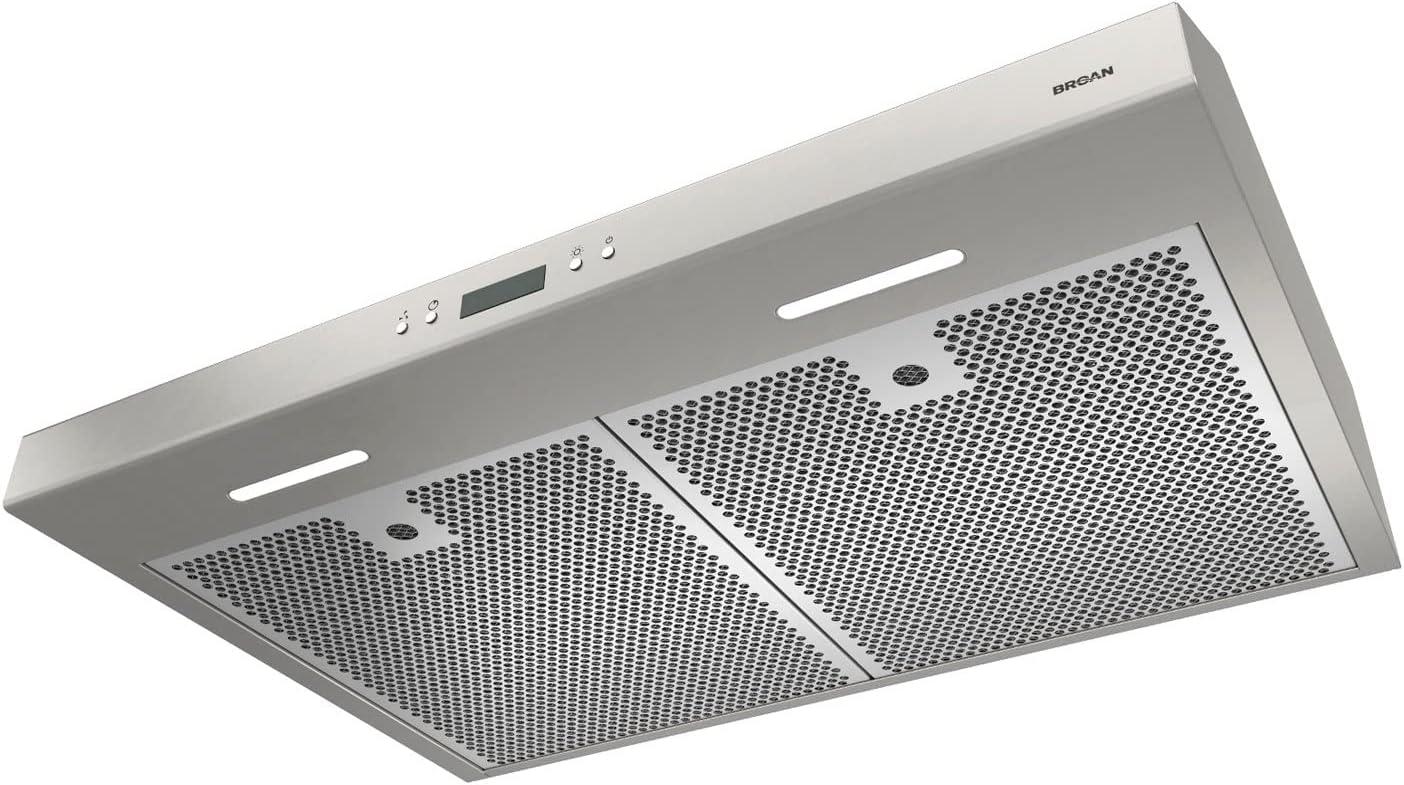 imageBroanNuTone BCDJ130WH Glacier 30inch UnderCabinet 4Way Convertible Range Hood with 3Speed Exhaust Fan and Light WhiteStainless Steel