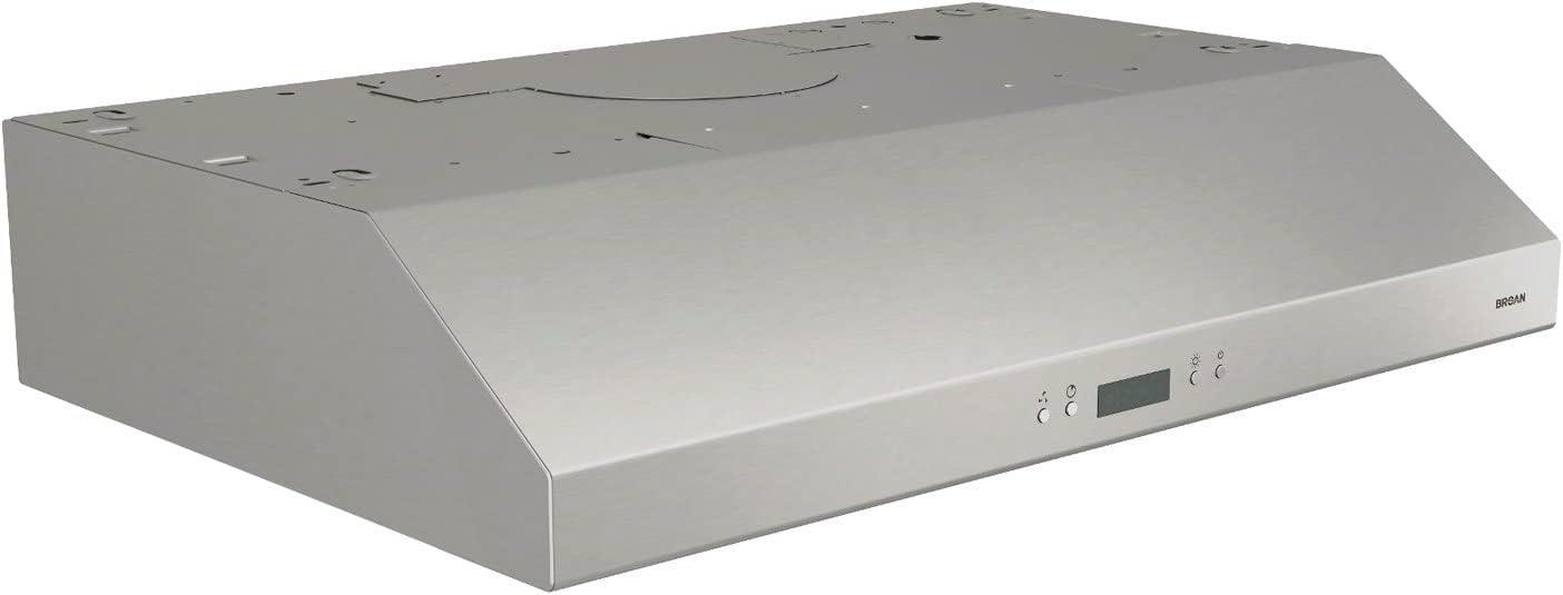 imageBroanNuTone BCDJ130WH Glacier 30inch UnderCabinet 4Way Convertible Range Hood with 3Speed Exhaust Fan and Light WhiteStainless Steel