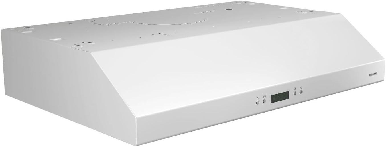imageBroanNuTone BCDJ130WH Glacier 30inch UnderCabinet 4Way Convertible Range Hood with 3Speed Exhaust Fan and Light WhiteWhite