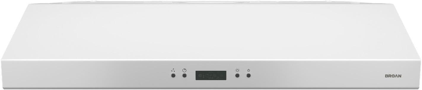 imageBroanNuTone BCDJ130WH Glacier 30inch UnderCabinet 4Way Convertible Range Hood with 3Speed Exhaust Fan and Light WhiteWhite