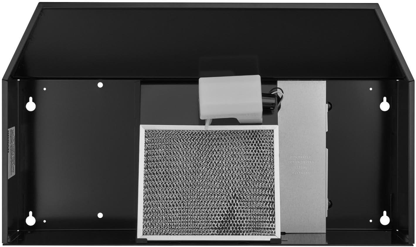 imageBroanNuTone BUEZ130WW NonDucted Ductless Range Hood with Lights Exhaust Fan for Under Cabinet 30Inch WhiteBlack