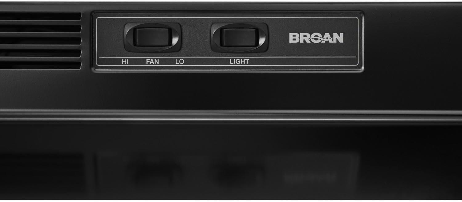 imageBroanNuTone BUEZ130WW NonDucted Ductless Range Hood with Lights Exhaust Fan for Under Cabinet 30Inch WhiteBlack