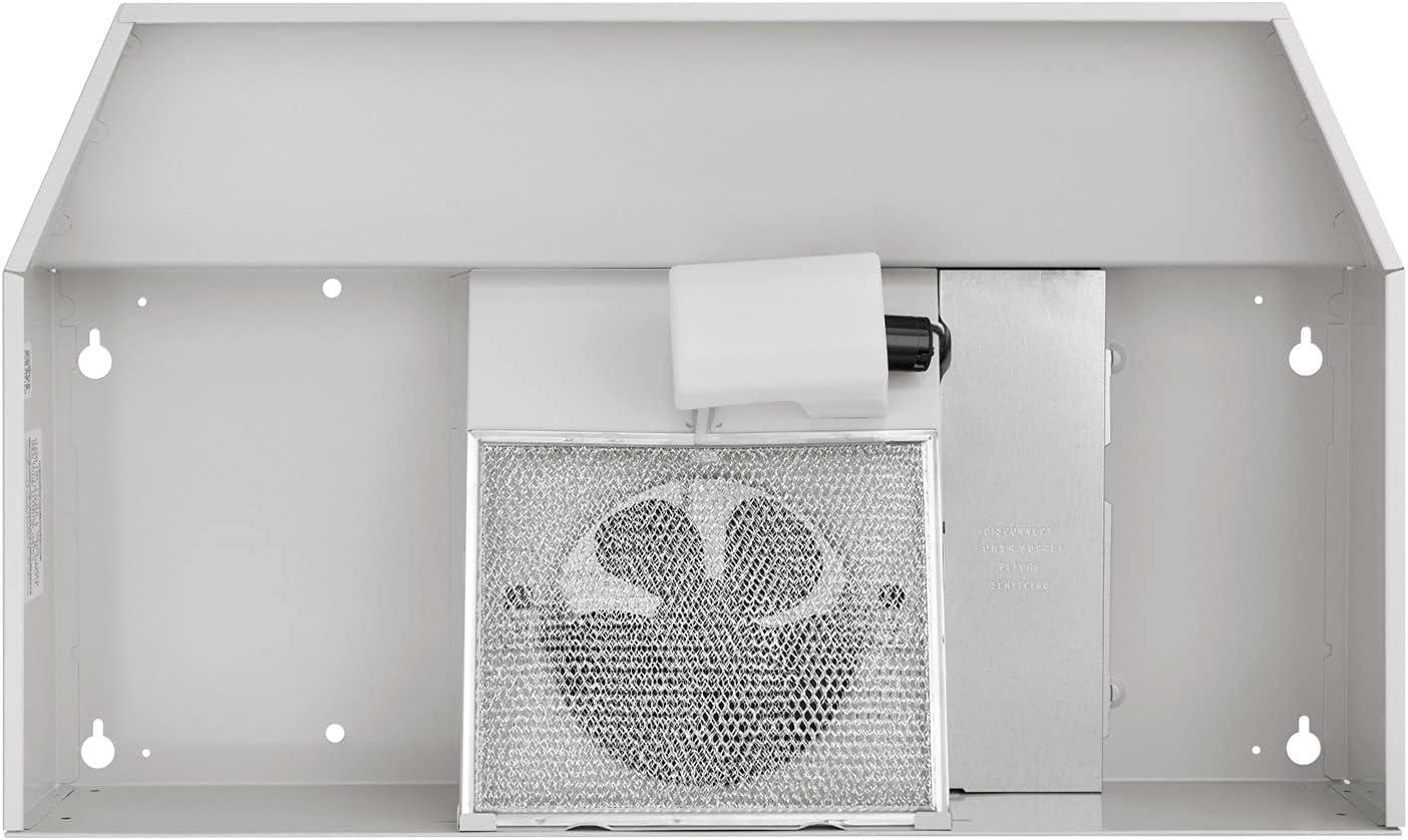 imageBroanNuTone BUEZ130WW NonDucted Ductless Range Hood with Lights Exhaust Fan for Under Cabinet 30Inch WhiteWhite