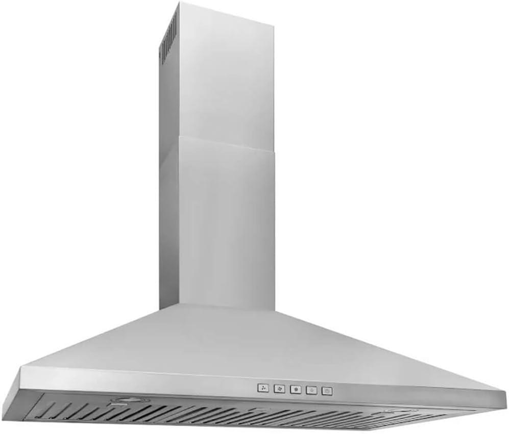 imageBroanNuTone BWP2364SS Convertible WallMount LED Lights Pyramidal Chimney Range Hood 36Inch Stainless Steel