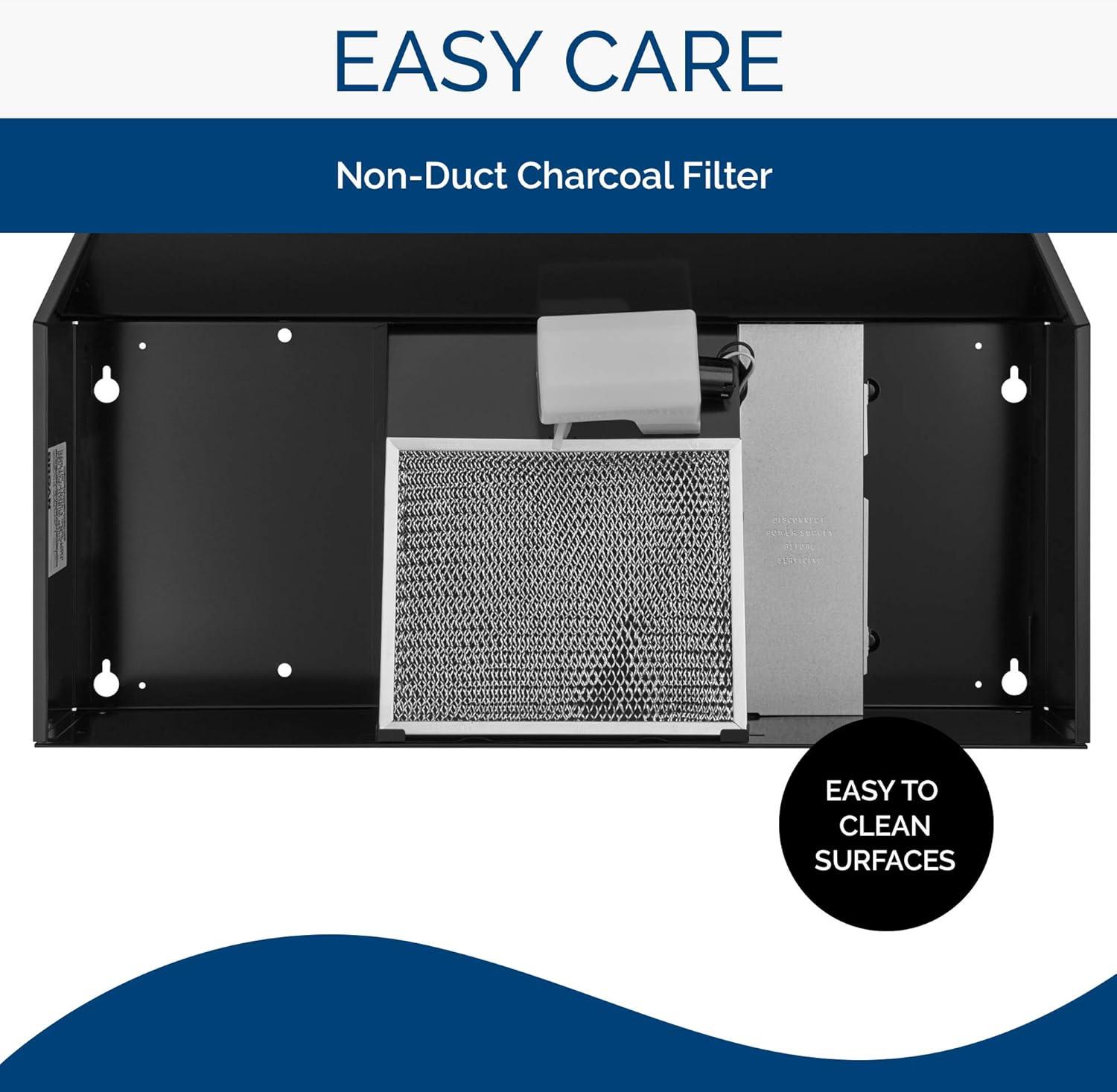 imageBroanNuTone Economy 30inch UnderCabinet Easy Install Range Hood with 2Speed Exhaust Fan and Light 230 Max Blower CFM BlackBlack