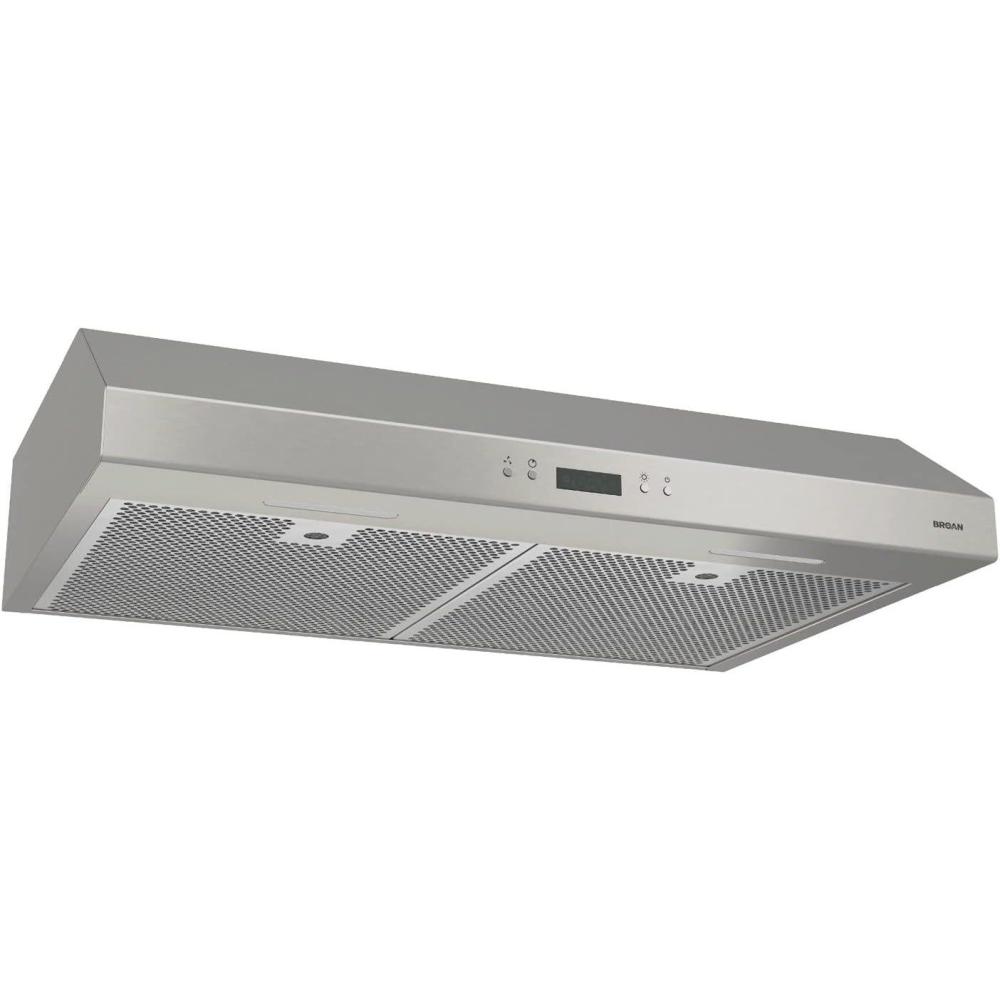 imageBroanNuTone BCDJ130WH Glacier 30inch UnderCabinet 4Way Convertible Range Hood with 3Speed Exhaust Fan and Light WhiteStainless Steel