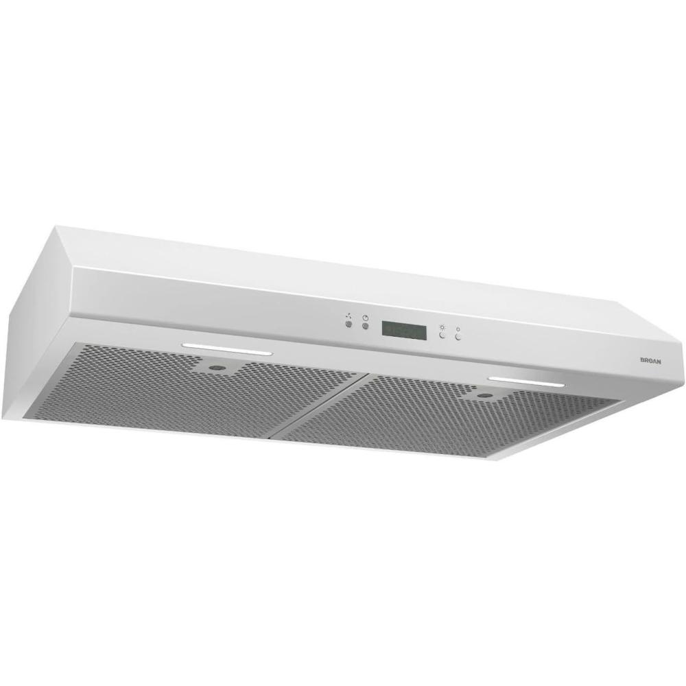 imageBroanNuTone BCDJ130WH Glacier 30inch UnderCabinet 4Way Convertible Range Hood with 3Speed Exhaust Fan and Light WhiteWhite