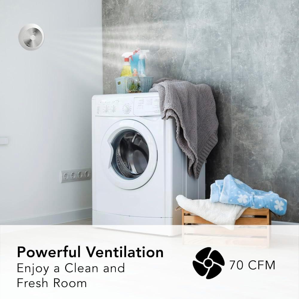 imageBroanNuTone 512M ThroughtheWall Ventilation Fan White Cover 6Inch 70 CFM 60 Sones