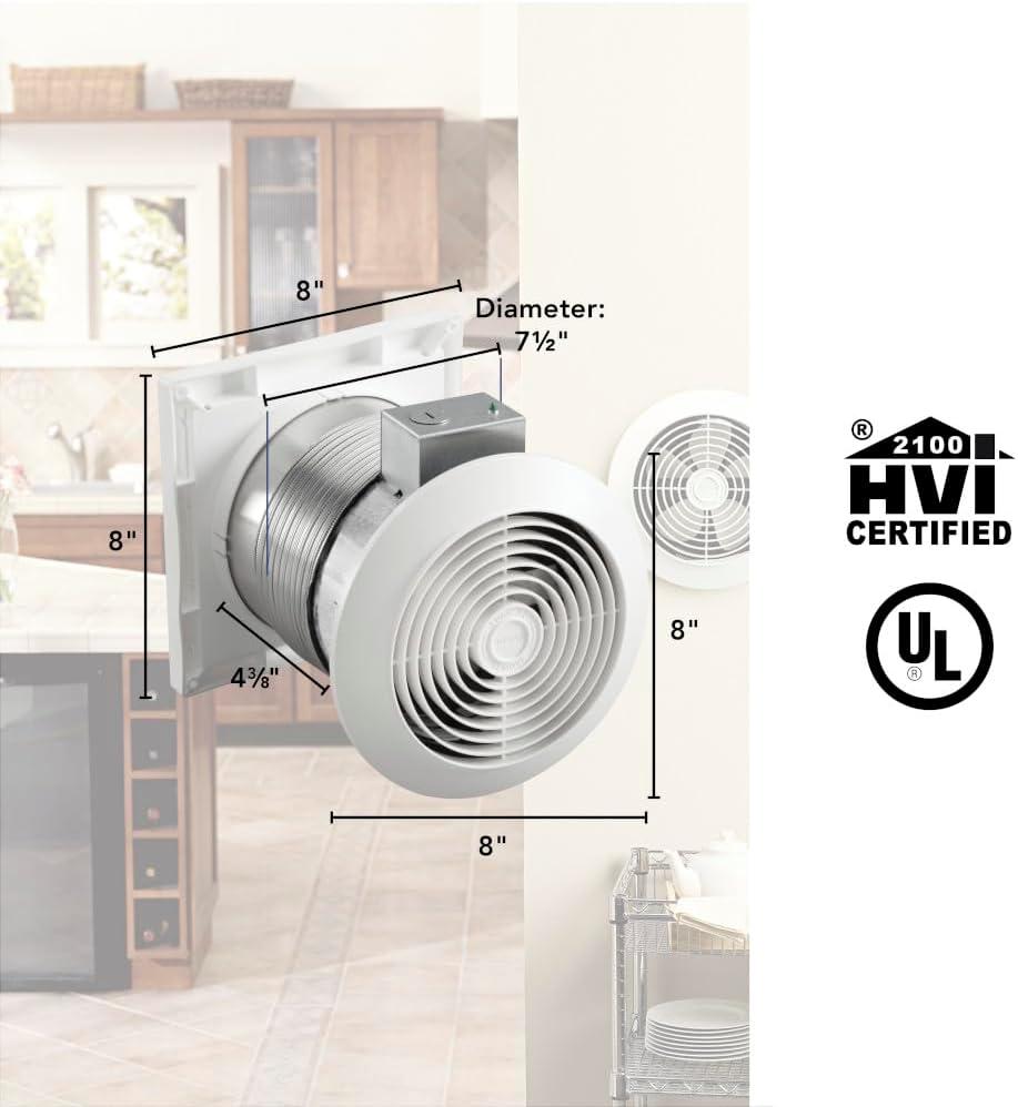 imageBroanNuTone 512M ThroughtheWall Ventilation Fan White Cover 6Inch 70 CFM 60 Sones