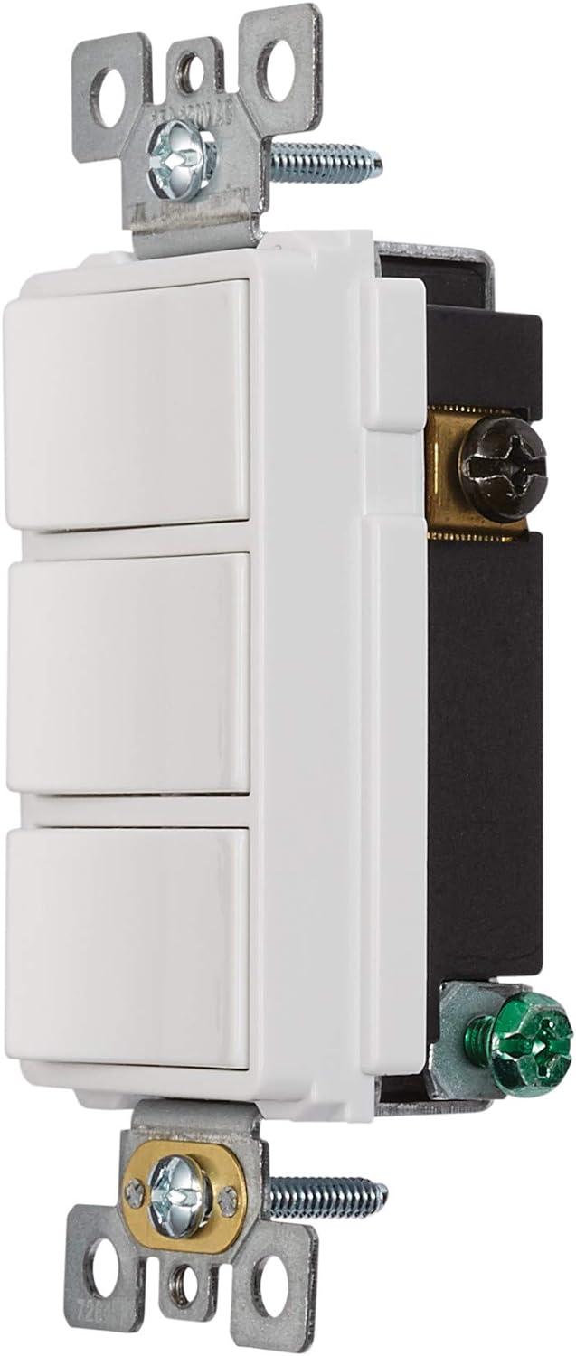 imageBroanNuTone BHFLED80 PowerHeat Bathroom Exhaust Fan Heater and LED Light Combination 80 CFM ampamp P3RW ThreeRocker Switch for Bathroom Exhaust Fan White Wall Control Knob80 CFM