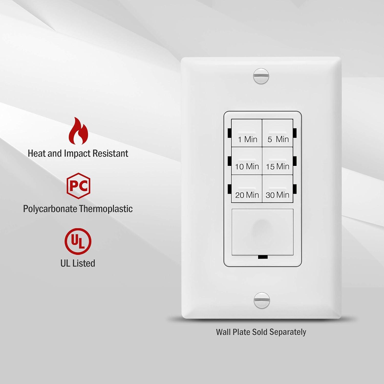 imageBroanNuTone PowerHeat Bathroom Exhaust Fan Heater Light and Enerlites Countdown Timer Switch BundleLED